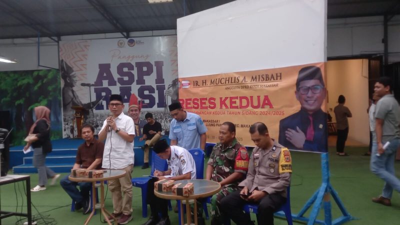 Anggota DPRD Kota Makassar dari Partai HANURA, H. Muchlis Misbah melaksanakan reses kedua masa sidang kedua tahun 2025 di Maccini Parang. (FOTO:ist)