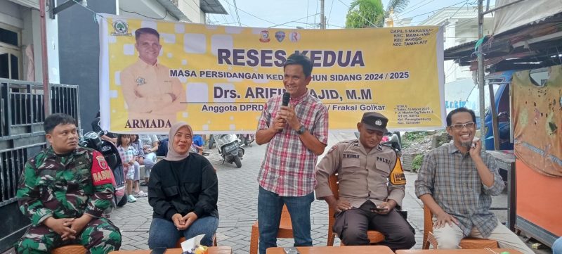 Anggota DPRD Fraksi Golkar Kota Makassar, Arifin Majid melaksanakan reses kedua masa persidangan keduanya di tahun 2925. (Foto:ist)