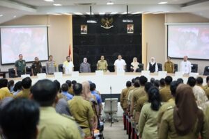 Pimpinan dan Anggota DPRD Makassar Hadiri Rakor Bersama Wali Kota dan Wawali Terpilih di Balai Kota Makassar. (FOTO:ist)