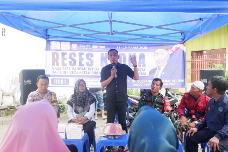 Anggota DPRD Kota Makassar dari Partai Demokrat, Dr. Tri Sulkarnain Ahmad melaksanakan reses kedua masa sidang kedua tahun 2025 di Jl. Bulukumba, Kl. Laikang. (FOTO:ist)