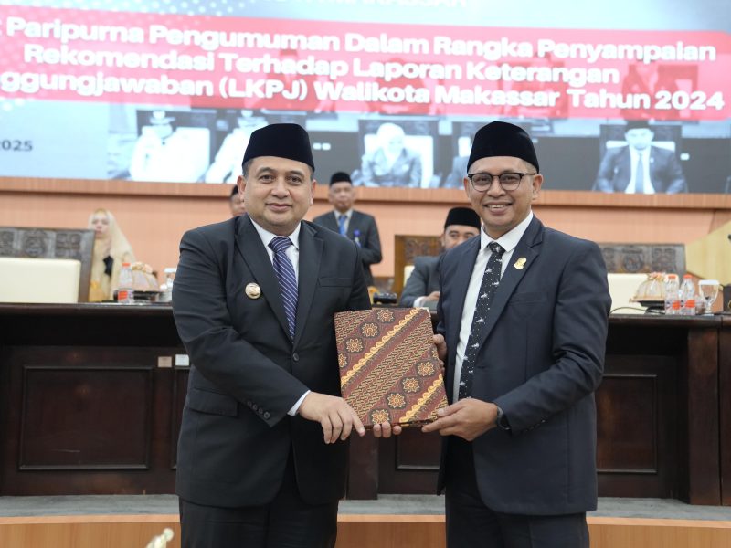 Dewan Perwakilan Rakyat Daerah (DPRD) Kota Makassar menggelar Rapat Paripurna dalam rangka penyampaian rekomendasi terhadap Laporan Keterangan Pertanggungjawaban (LKPJ) Wali Kota Makassar Tahun 2024, pada Senin (27/5/2025).(FOTO:HUMAS DPRD)