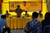 Wakil Ketua DPRD Kota Makassar, Andi Suharmika Hasir kembali turun langsung ke tengah masyarakat dalam kegiatan reses yang digelar di Jalan Sahabat, RW 007 RT 002, Kelurahan Tamalanrea Indah, Kecamatan Tamalanrea, Kamis (19/6/2025). (FOTO:REDAKSI)