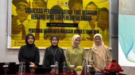 Anggota DPRD Kota Makassar dari Fraksi Partai Golkar, Drg. Eshin Usami Nur Rahman, kembali menunjukkan komitmennya terhadap isu sosial dengan melaksanakan Sosialisasi Peraturan Daerah Tahun 2025.  (FOTO:REDAKSI)