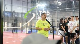 Peresmian Top Spin Arena Makassar yang dirangkaikan dengan pembukaan Kasih Keras Private Padel Tournament pada Sabtu, 12 Juli 2025, menjadi bukti nyata tumbuhnya minat terhadap olahraga ini, terutama di kalangan anak muda.(FOTO:HUMAS PEMKOT)
