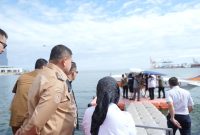 Wali Kota Makassar, Munafri Arifuddin, menghadiri acara launching pesawat Cessna 172 SP Amfibi sekaligus peletakan batu pertama Water Aerodrom Sulsel di kawasan CPI Makassar, Senin (11/08/2025)