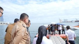 Wali Kota Makassar, Munafri Arifuddin, menghadiri acara launching pesawat Cessna 172 SP Amfibi sekaligus peletakan batu pertama Water Aerodrom Sulsel di kawasan CPI Makassar, Senin (11/08/2025)