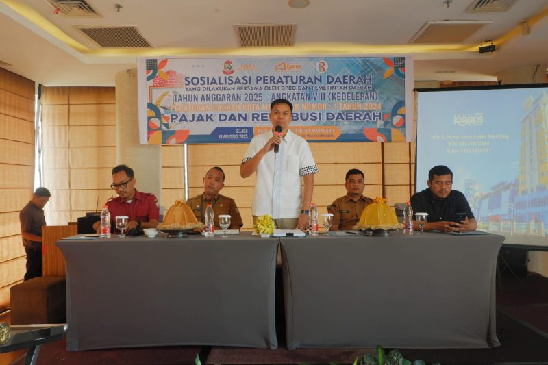 Anggota DPRD Kota Makassar dari Fraksi Partai NasDem, Andi Odhika Cakra Satriawan, melaksanakan kegiatan Sosialisasi Peraturan Daerah (Sosper) bersama pemerintah daerah dengan tema Perda Kota Makassar Nomor 1 Tahun 2024 tentang Pajak dan Retribusi Daerah.(FOTO:REDAKSI)